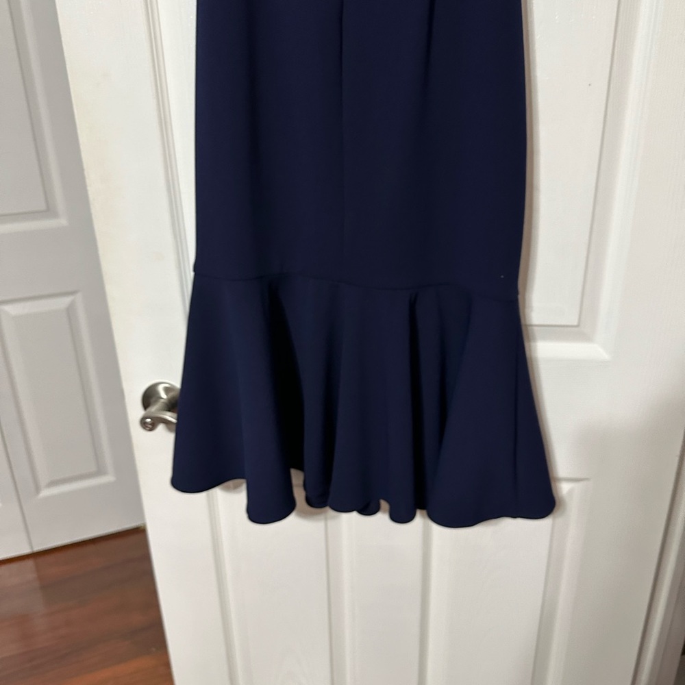 Vince Camuto Off Shoulder Crepe Flounced Cocktail Dress - Picture 10 of 15